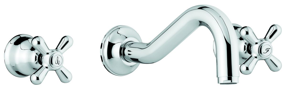 Emmevi Deco Classic, смеситель настенный для кухни, цвет белый-хром