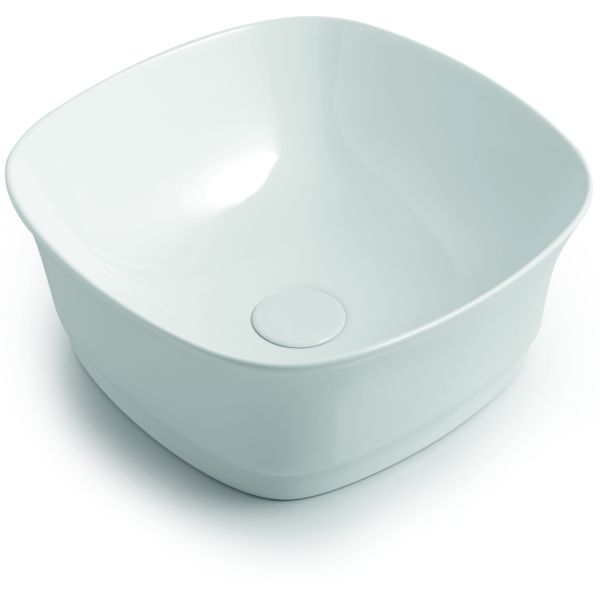 White Ceramic Idea, накладная квадратная раковина, цвет черный матовый