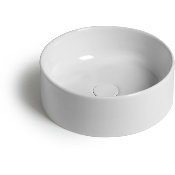 White Ceramic Slim, накладная круглая раковина, цвет сливовый матовый