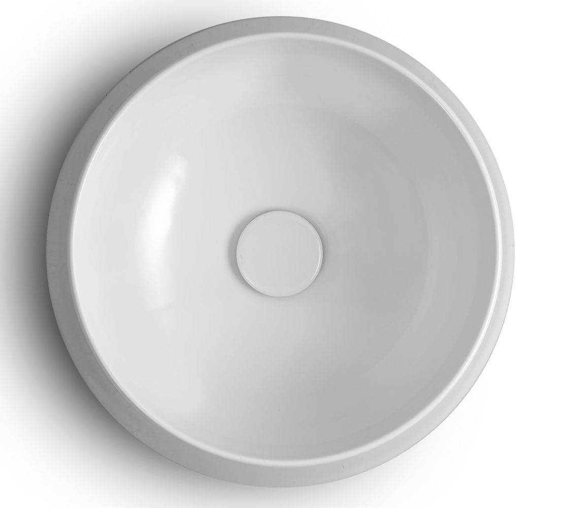 White Tao, накладная круглая раковина, цвет белый глянцевый