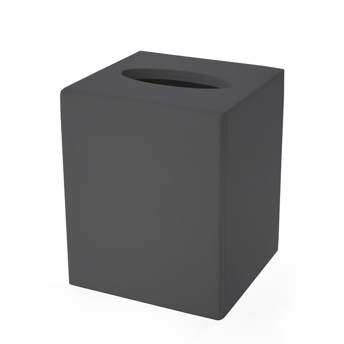 3SC Mood Black Контейнер для бумажных салфеток, квадратный, настольный, композит Solid Surface, цвет: чёрный матовый