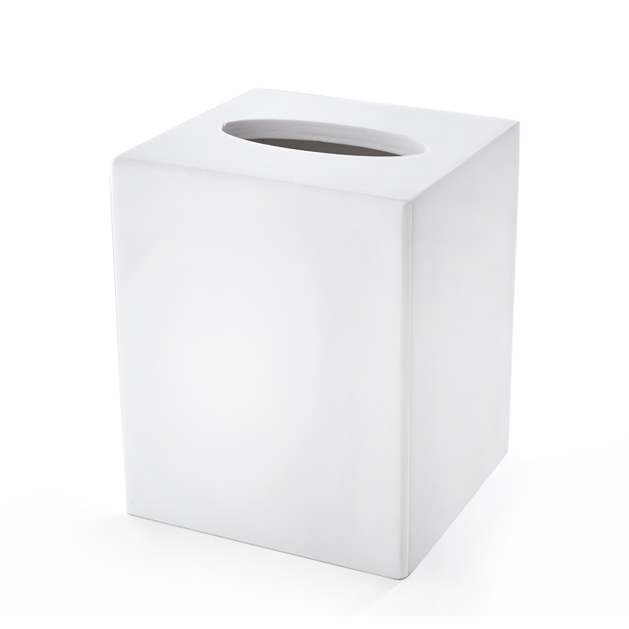 3SC Mood White Контейнер для бумажных салфеток, квадратный, настольный, композит Solid Surface, цвет: белый матовый