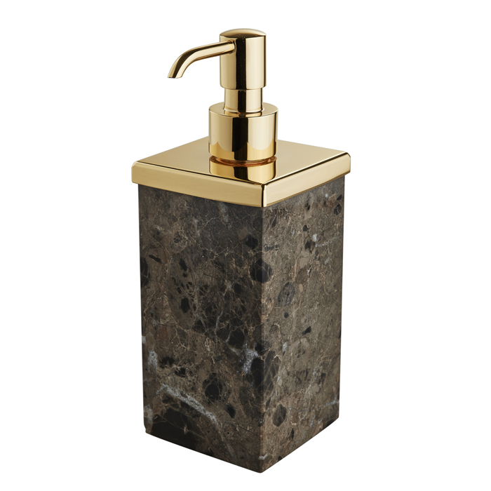 3SC Palace Marmo Дозатор настольный, цвет: мрамор Emperador dark/золото 24к