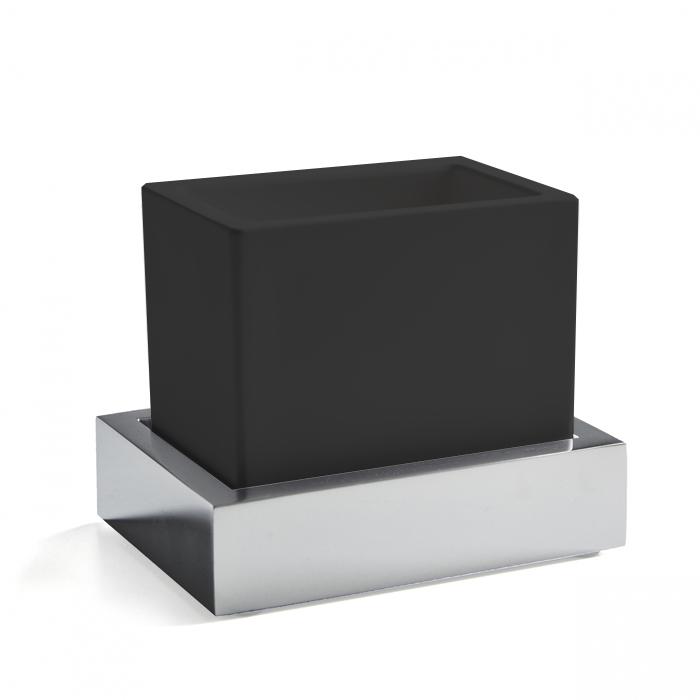 3SC SK 3.0 Стакан настольный, композит Solid Surface, цвет: чёрный/хром