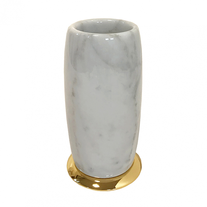 3SC Elegance Стакан настольный, цвет: мрамор bianco carrara/золото 24к. Lucido