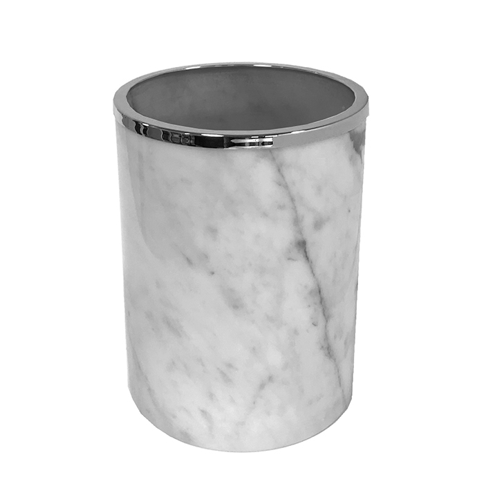 3SC Elegance Ведро без крышки, цвет: мрамор bianco carrara/хром