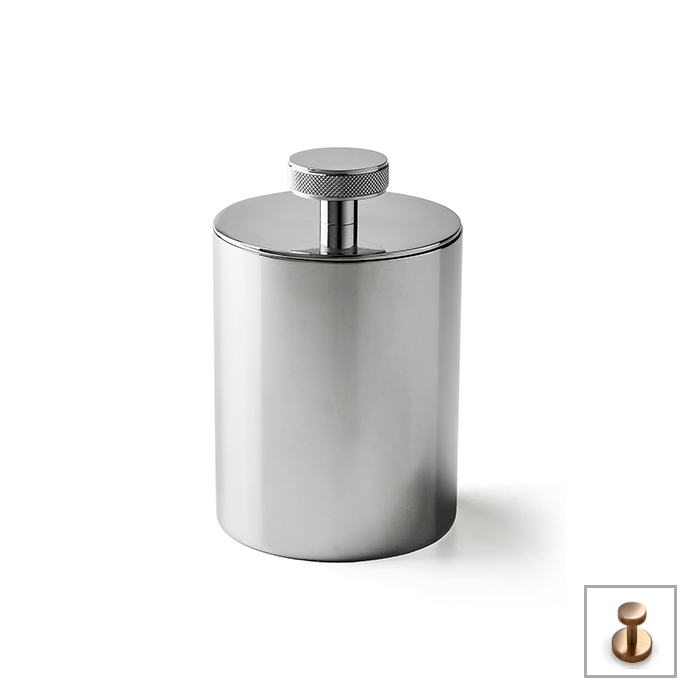 3SC Metal Tonda Контейнер с крышкой, настольный, цвет: Warm Brushed Bronze PVD