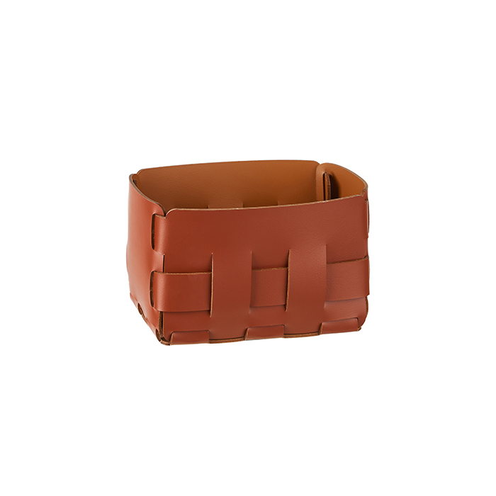 ADJ Корзинка Mini Bottega, цвет: бордо/коньяк