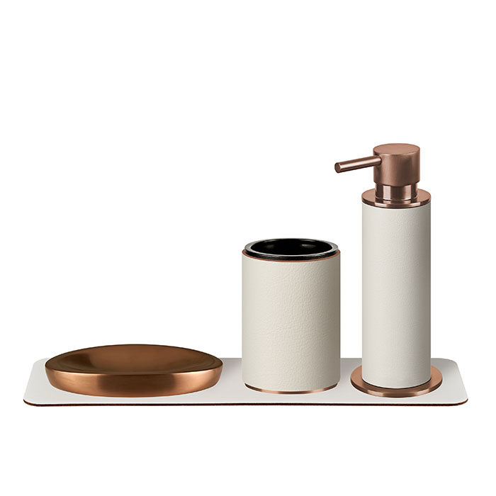 ADJ Стакан для зубных щеток, цвет:copper/белый