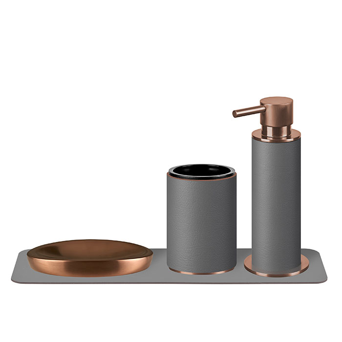 ADJ Стакан для зубных щеток, цвет:copper/серый