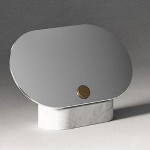 Agape Constellation Зеркало с мраморным основанием настольное, горизонтальное, мрамор Carrara, цвет: белый