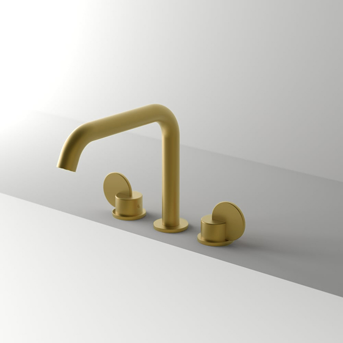 Agape Limon Смеситель для раковины, на 3 отв, цвет: Natural brushed brass