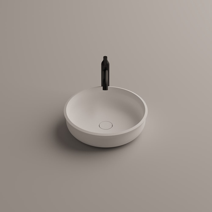Agape Undici Раковина накладная, без отв, без перелива, с донным клапаном, Solid surface, цвет: белый матовый