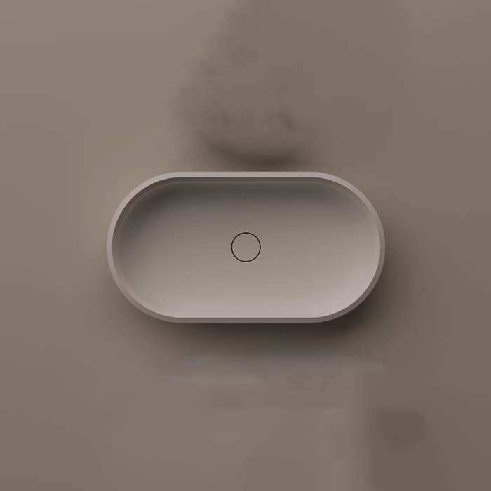 Agape Undici Раковина накладная, без отв, без перелива, с донным клапанном, Solid surface, цвет: белый матовый
