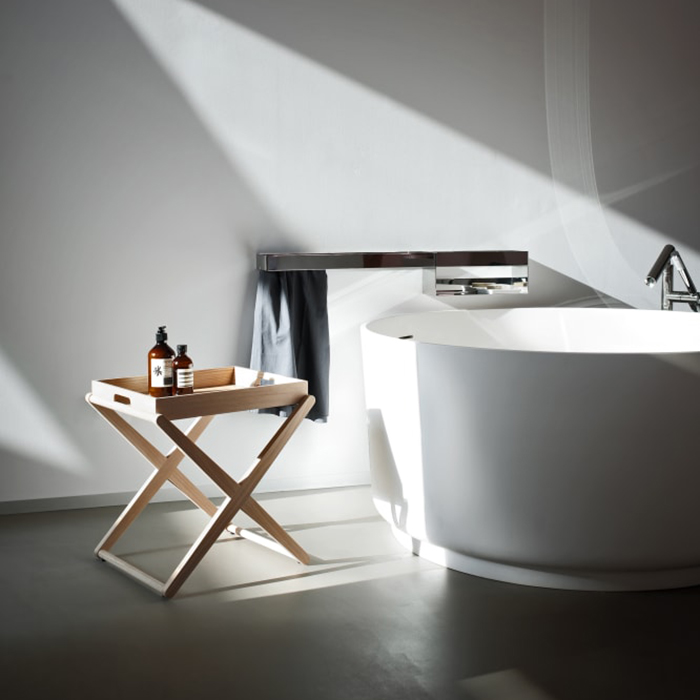 AGAPE "X" Столик, низкий, с съемным подносом, отделка: Rovere naturale
