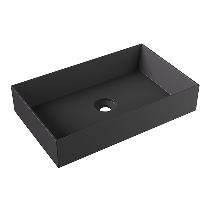 Alice Spy Rectangular Раковина, накладная, без отв, цвет: чёрный матовый