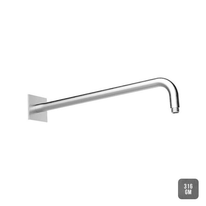 Almar 316 Stainless Steel Кронштейн для верхнего душа, настенный, с квадратным отражателем, цвет: Gun Metal 316 Brushed PVD