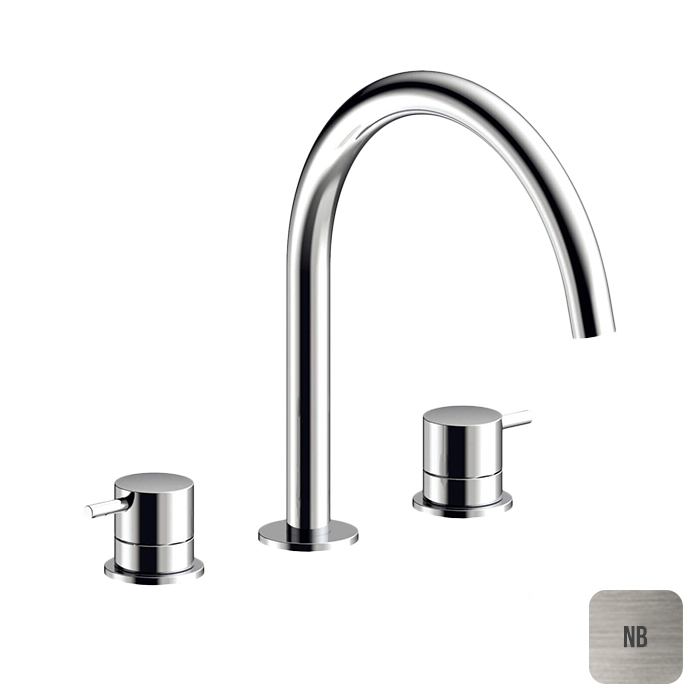 Almar Mixers Смеситель для раковины, 3 отв, без донного клапана, цвет: никель брашированный