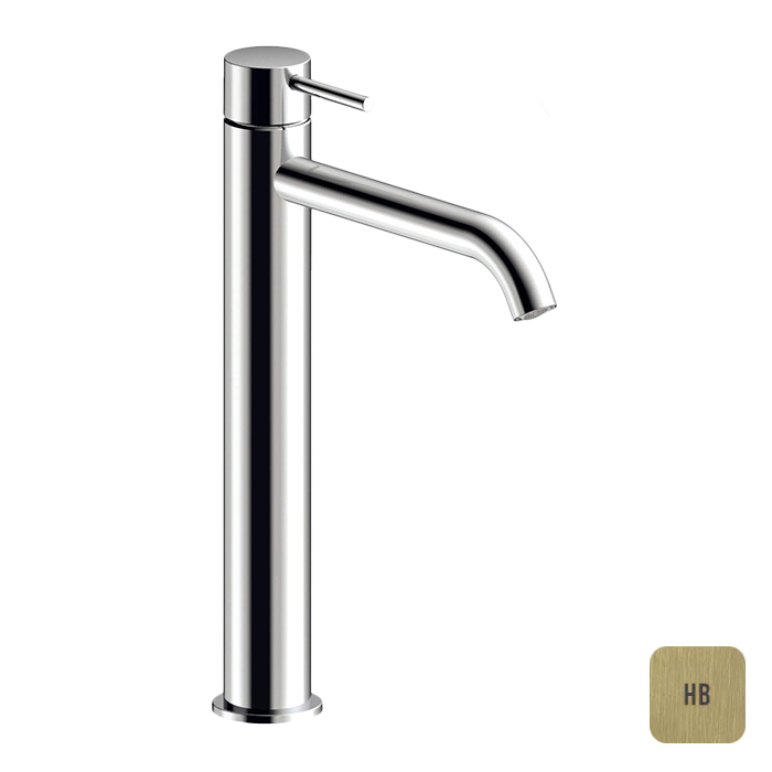 Almar Mixers Смеситель для раковины, высокий, 1 отв, без донного клапана, цвет: High Brass Brushed PVD