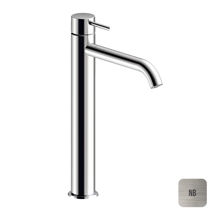 Almar Mixers Смеситель для раковины, высокий, 1 отв, без донного клапана, цвет: никель брашированный