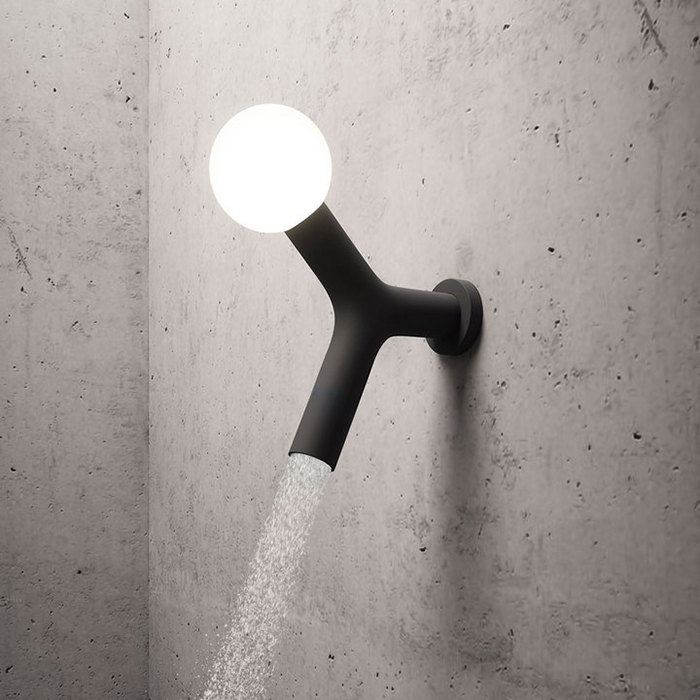 Antonio Lupi Apollo Верхний душ, с LED подсветкой, настенный монтаж, цвет: черный матовый