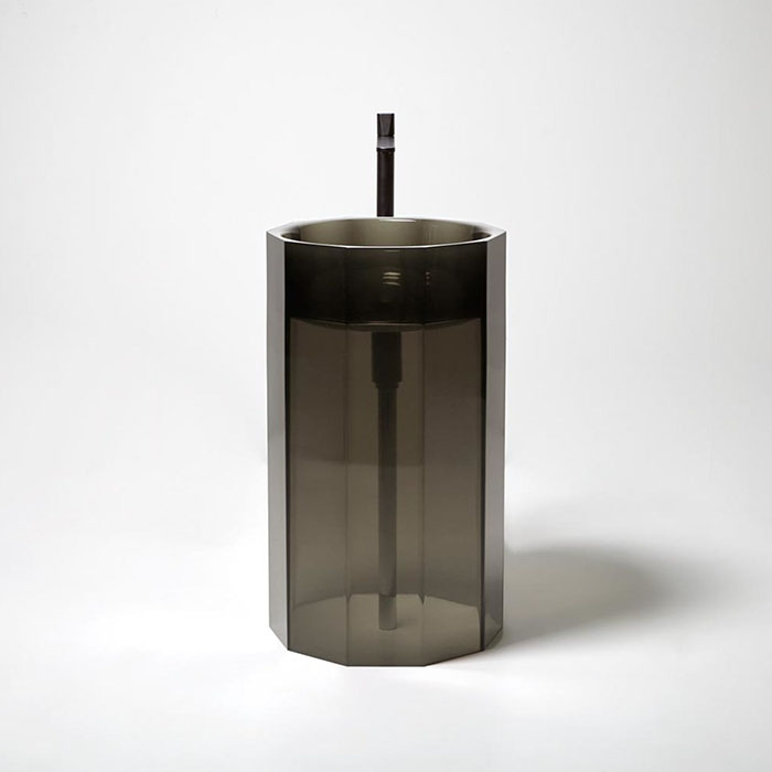Antonio Lupi Vitreo Раковина, без отв, напольная, слив в пол, Cristalmood, цвет: Fume