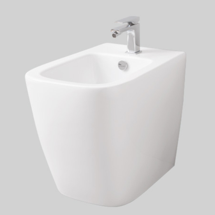 Artceram A16 Биде напольное, 1 отверстие, saniglaze, цвет: белый глянцевый