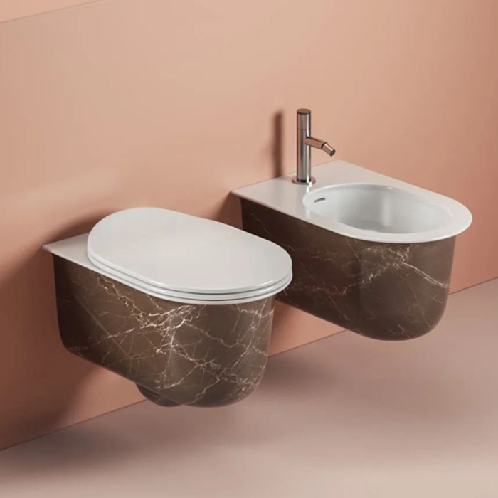 Artceram Chic Биде подвесное, 1 отверстие, цвет: bronze amani