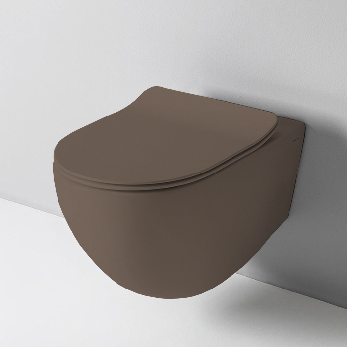 Artceram File 2.0 Унитаз подвесной, безободковый, турбо смыв the.reel, saniglaze, цвет: tortora matt