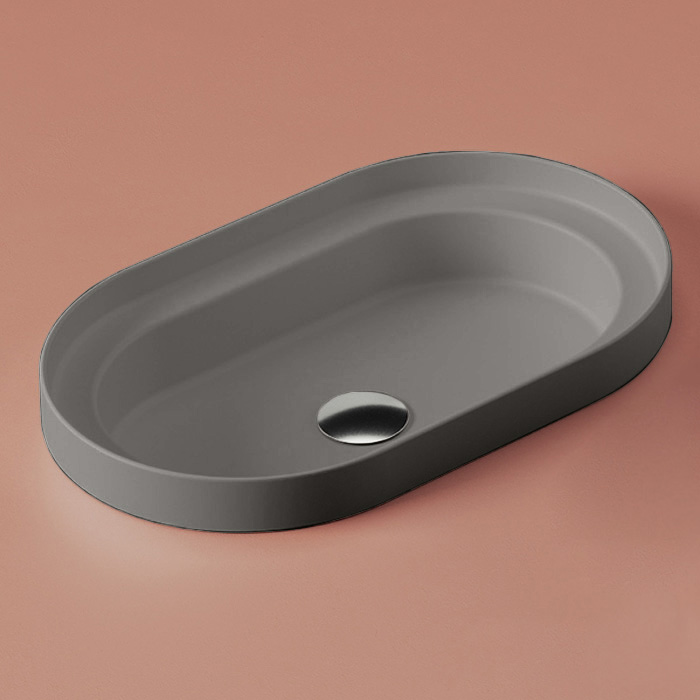 Artceram Fuori Scala Раковина, без отв, встраиваемая, без перелива, цвет: grigio oliva