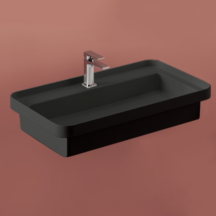 Artceram Fuori Scala Раковина, с 1 отв, встраиваемая, без перелива, цвет: черный матовый