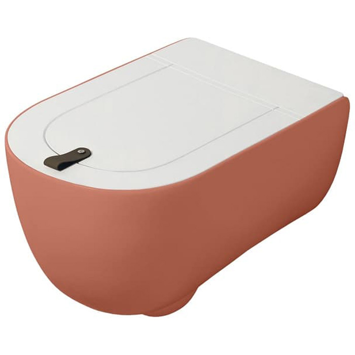 Artceram THE ONE Унитаз подвесной безободковый, с креплениями, цвет: rosso corallo