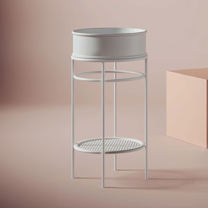 Artceram VOGUE Металическая структура с раковиной Atelier без отв. под смеситель, с сетчатой полочкой, напольный, цвет: белый матовый
