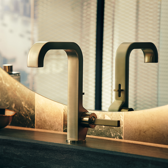 Axor Citterio Смеситель для раковины, 1 отв, с донным клапаном, цвет: полированное золото