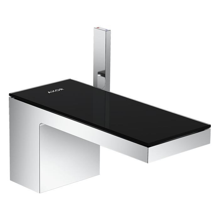 Axor MyEdition Смеситель для раковины 70, на 1 отв, излив, с донным клапаном, цвет: хром/черное стекло