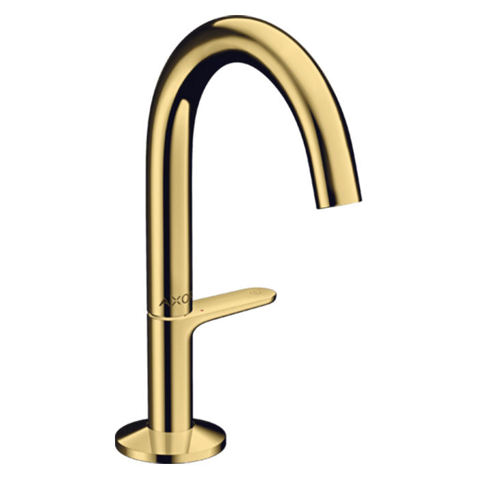 Axor One Смеситель для раковины Sel 140, на 1 отв, с донным клапаном Push-Open, цвет: полированное золото