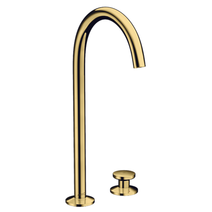 Axor One Смеситель для раковины Sel 260, на 2 отв, высокий, с донным клапаном Push-Open, цвет: полированное золото