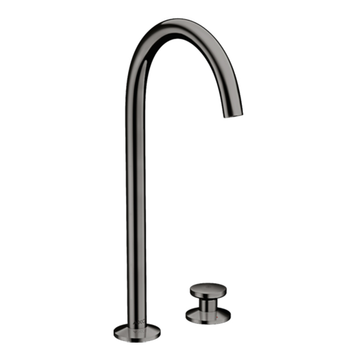 Axor One Смеситель для раковины Sel 260, на 2 отв, высокий, с донным клапаном Push-Open, цвет: полированный черный хром