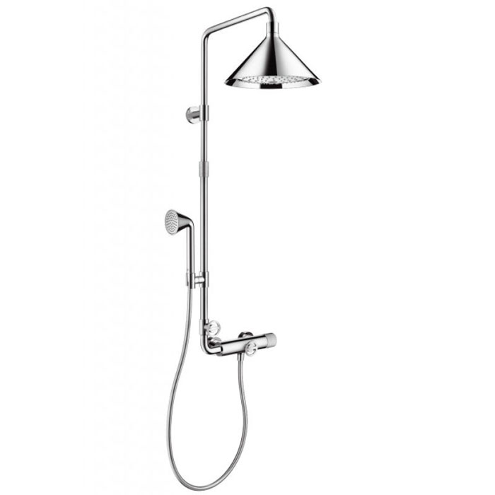 Axor Showers/Front Душевая система Showerpipe с термостатом и верхним душем, цвет: хром