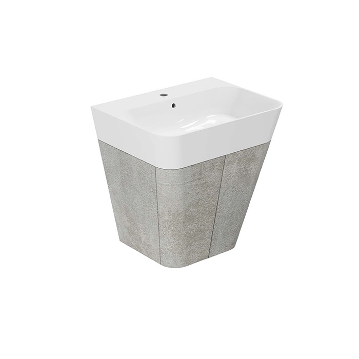 Azzurra Build Тумба подвесная, с 1 ящиком, с раковиной, цвет: Cement