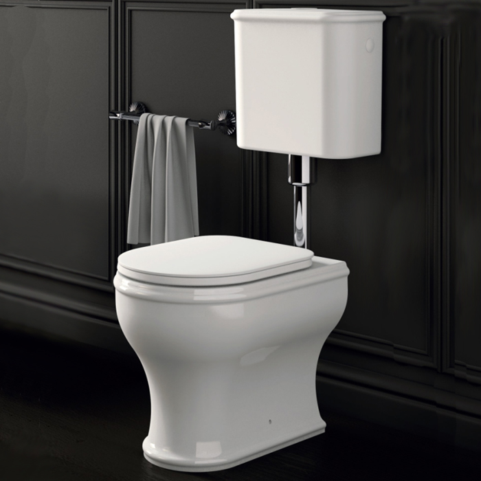 Azzurra Charme Унитаз напольный, 3L Water Saving, слив универсальный, сиденье микролифт, с креплением VFV, цвет: Bianco lucido/хром