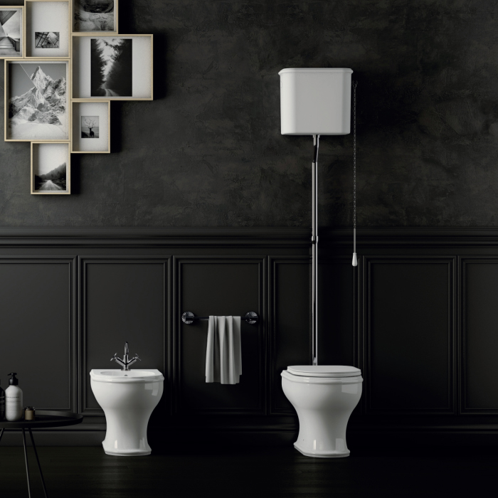 Azzurra Charme Унитаз напольный, 3L Water Saving, слив универсальный, сиденье микролифт, с креплением VFV, цвет: Bianco lucido