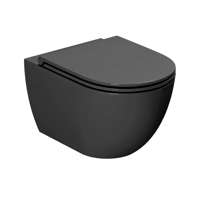 Azzurra Comoda Унитаз подвесной безободковый, c креплением, Easy Clean, 3L Water Saving, цвет: Carbone