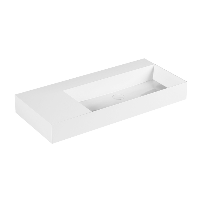 Azzurra Elegance Squared Раковина подвесная/накладная, левая, без отв, цвет: Bianco lucido