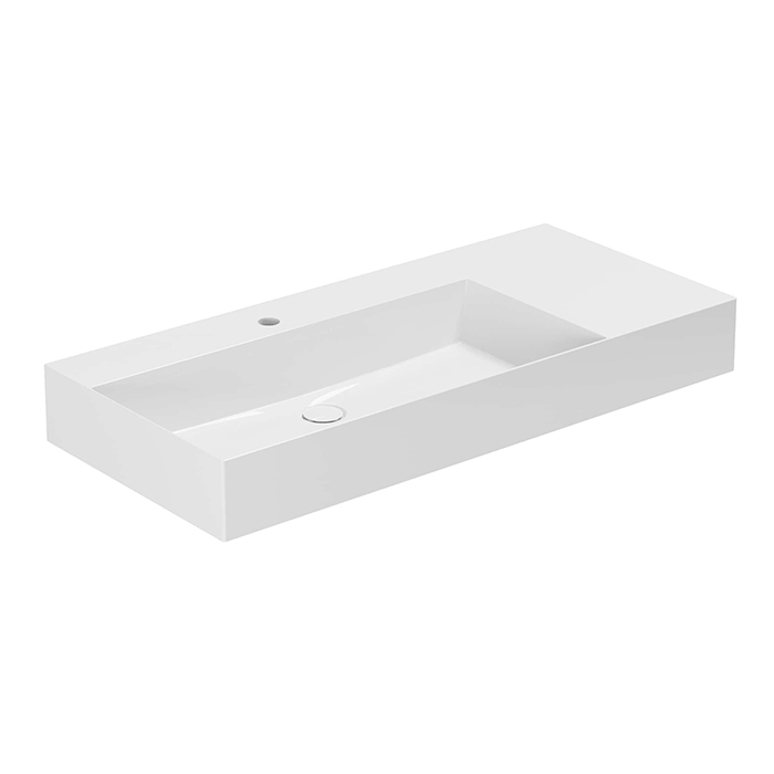 Azzurra Elegance Squared Раковина подвесная/накладная, правая, 1 отв, цвет: Bianco lucido