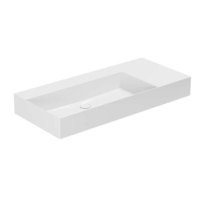 Azzurra Elegance Squared Раковина подвесная/накладная, правая, без отв, цвет: Bianco lucido