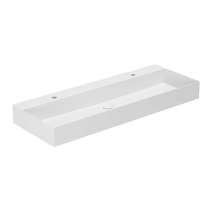 Azzurra Elegance Squared Раковина подвесная/накладная, 2 отв, цвет: Bianco lucido