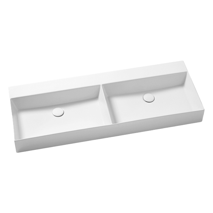 Azzurra Elegance Squared Раковина подвесная/накладная, без отв, двойная, цвет: Bianco lucido