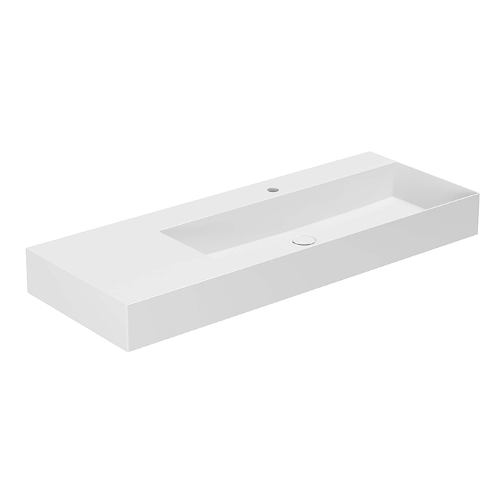 Azzurra Elegance Squared Раковина подвесная/накладная, левая, 1 отв, цвет: Bianco lucido