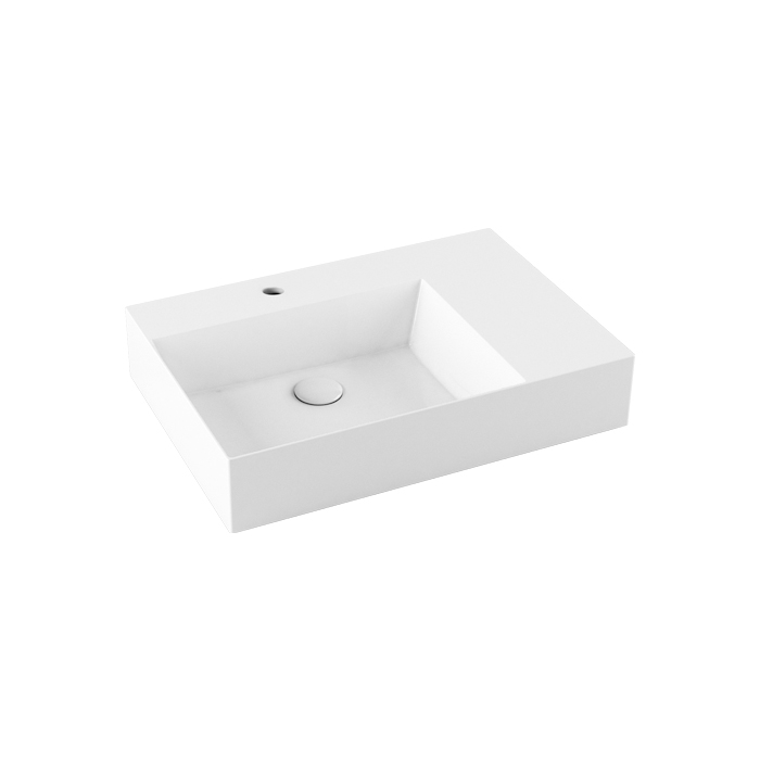 Azzurra Elegance Squared Раковина подвесная/накладная, правая, 1 отв, цвет: Bianco lucido